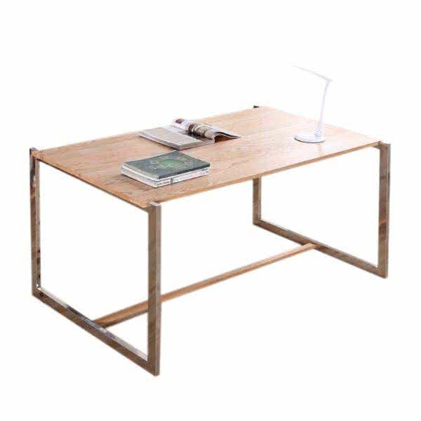 Elvis Solid Wood Table with Stainless Steel Frame