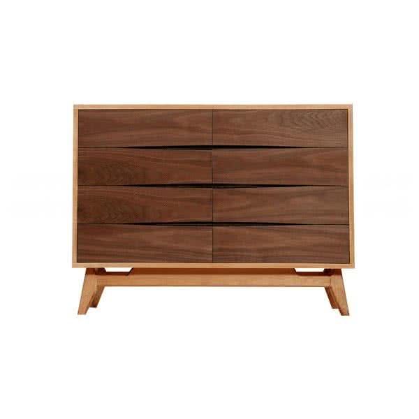 FINLEY SOLID WOOD SIDEBOARD & CONSOLE CABINET - OAK WITH WALNUT ACCENT