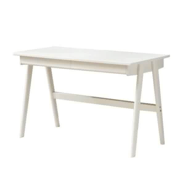 Vilma Ivory White Solid Wood Desk