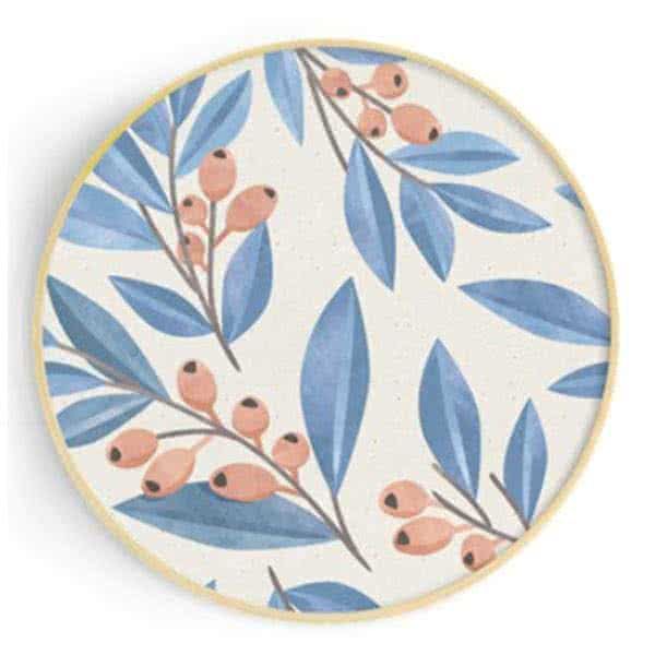 Stockroom Artworks - Circle Canvas Wall Art - Leaves and Fruits - More Sizes