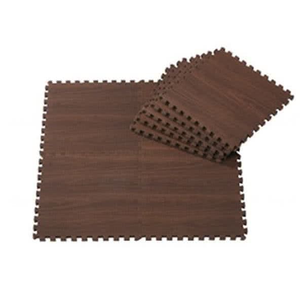 Woodsoft Faux Wood Foam Play Mat (Pack of 9 Tiles) - Walnut
