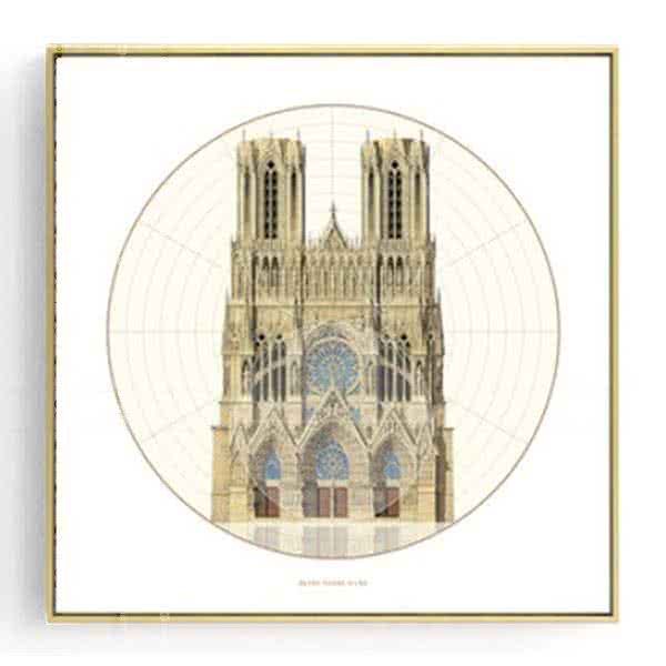 Stockroom Artworks - Square Canvas Wall Art - Notre-Dame de Reims - More Sizes
