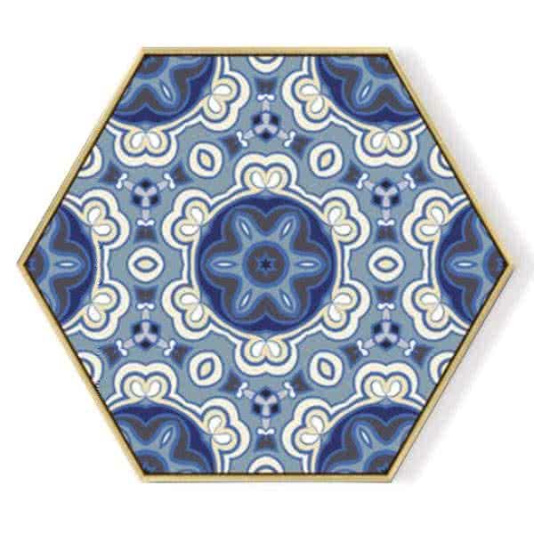 Stockroom Artworks - Hexagon Canvas Wall Art - Hexagonal Kaleidoscope - More Sizes