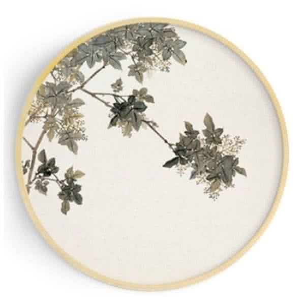 Stockroom Artworks - Circle Canvas Wall Art - Branches and Leaves - More Sizes