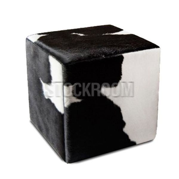 Natural Cowhide Square Ottoman