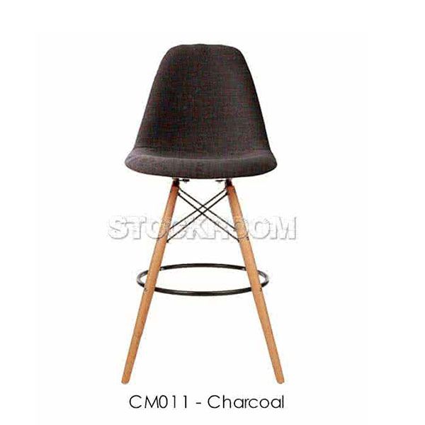 Eames DSW Style Bar Stool - Upholstered - Full Fabric
