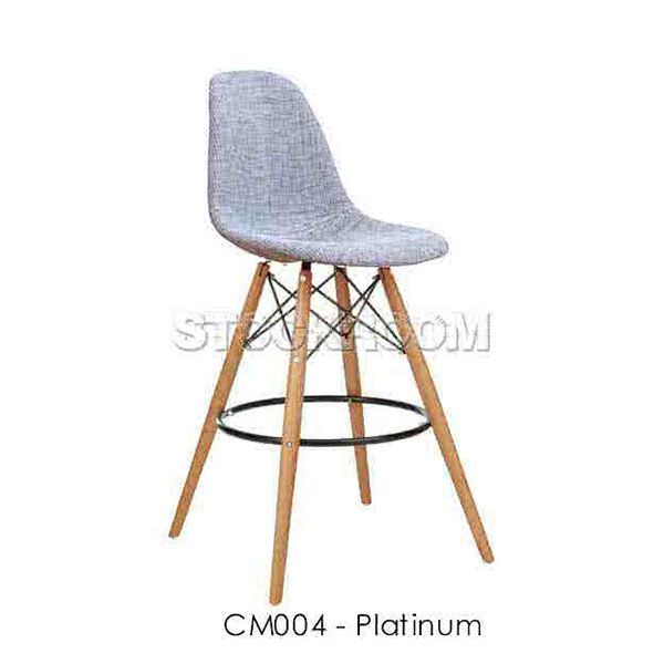 Eames DSW Style Bar Stool - Upholstered - Full Fabric