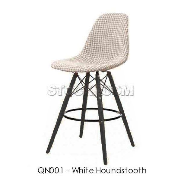Eames DSW Style Bar Stool - Upholstered - Full Fabric
