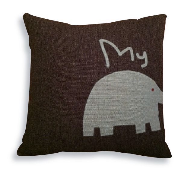 Elephant Decorative Cushion - Blue