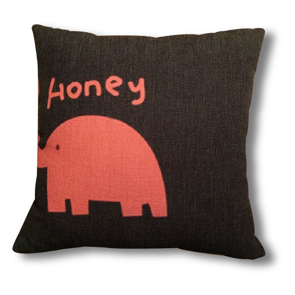 Elephant Decorative Cushion - Red