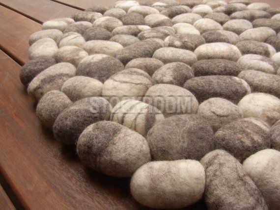 Felted Wool Pebble Rug