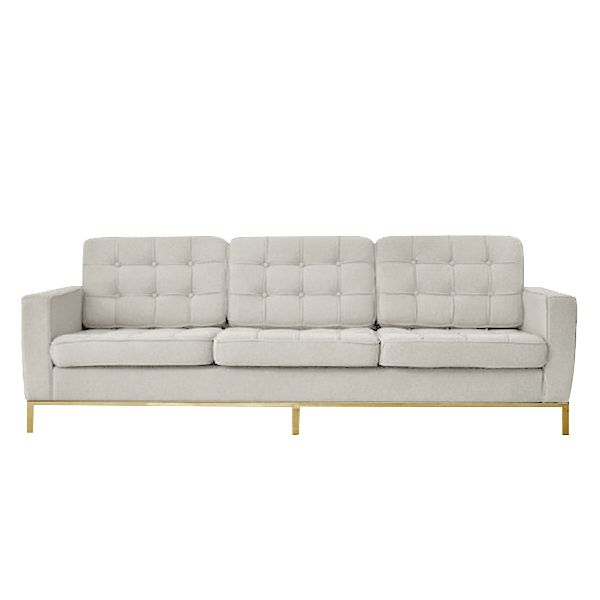 Florence Knoll Style Sofa With Brass Base (3 seater)