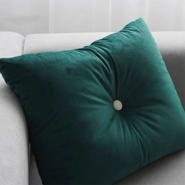 Velvet Button Decorative Cushion