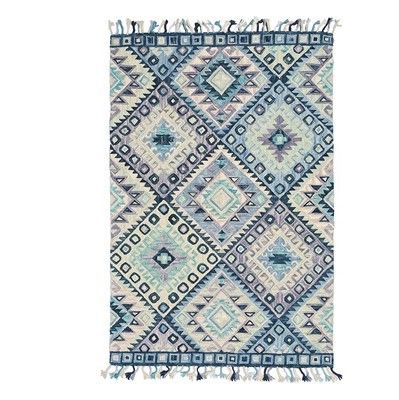 Hand Tufted Indian Style Rug  Carpet - Blue