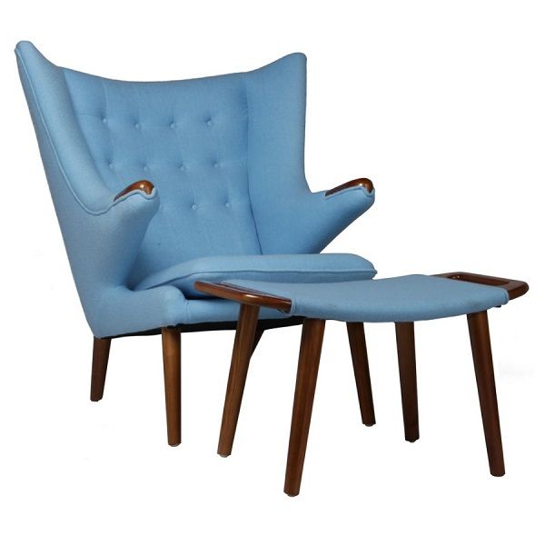 Hans Wegner Style Papa Bear Chair And Ottoman