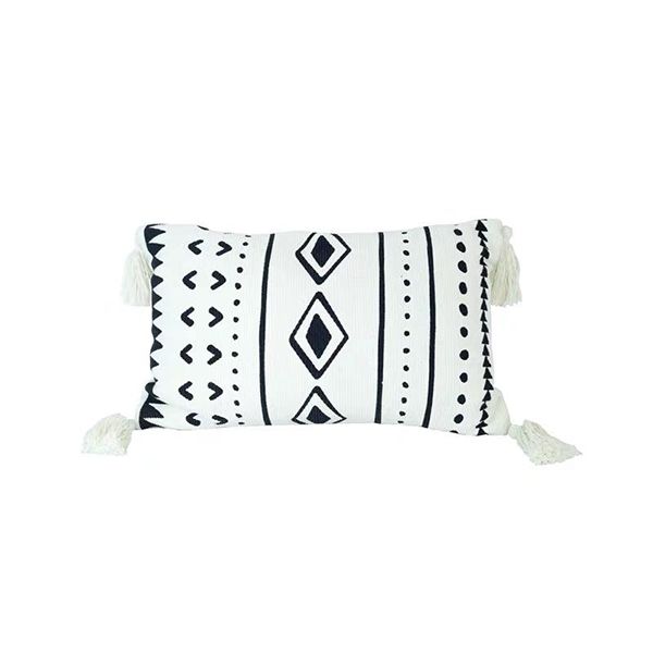 Intertwined Geometric Rectangle Cushion C (With Tassel)