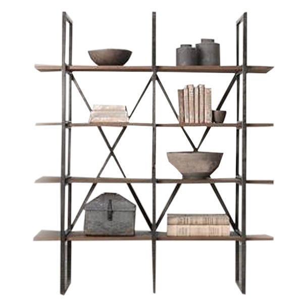 Isabelle Industrial Loft Reclaimed Solid Wood Bookshelves