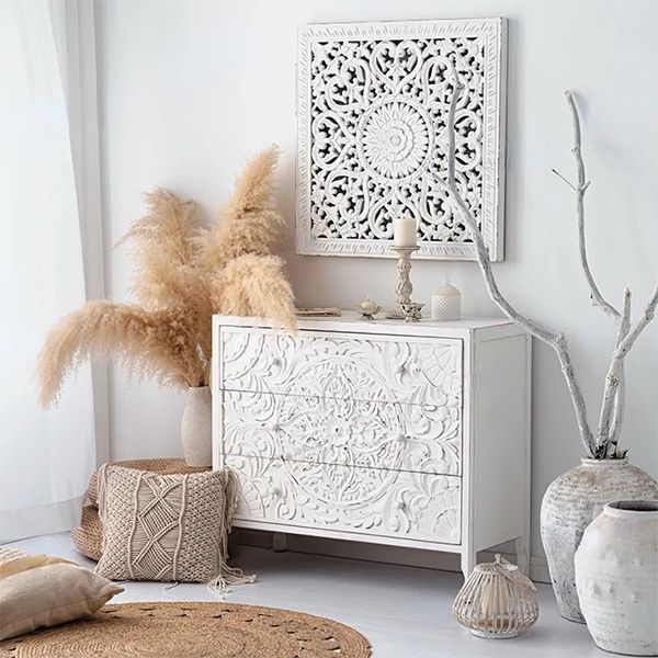 Jarin Hand Carved 3 Drawer Dresser / Cabinet