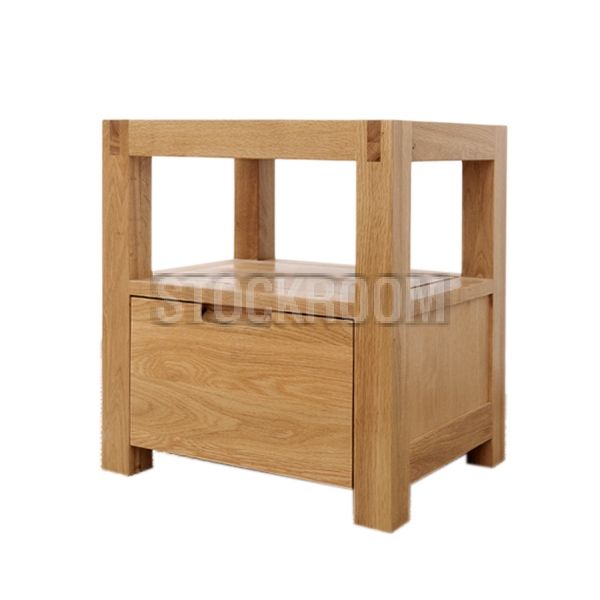 Jeremy Solid Oak Wood Bedside Table 