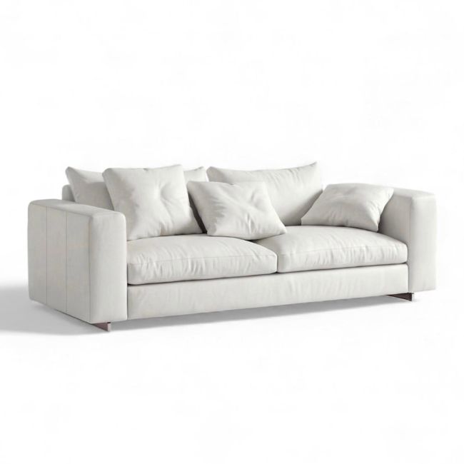 Kagan Leather Feather Down Sofa - 2 seater