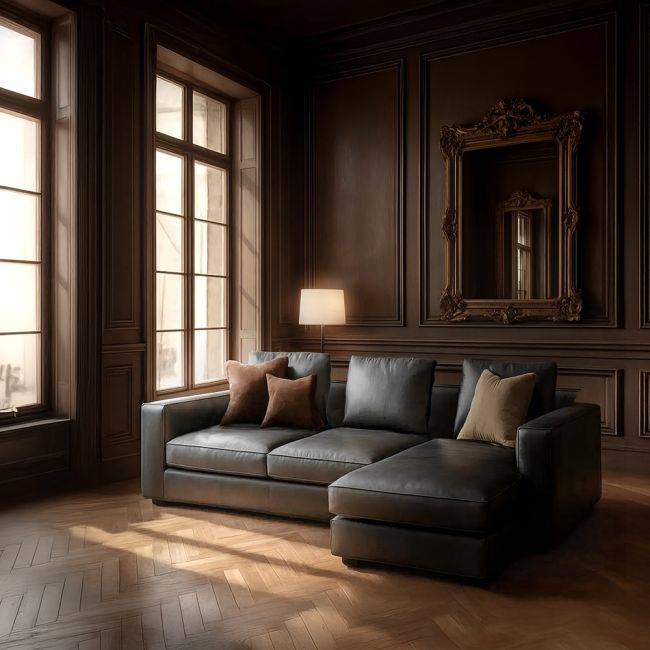 Lucca Leather Feather Down Sofa - L Shape