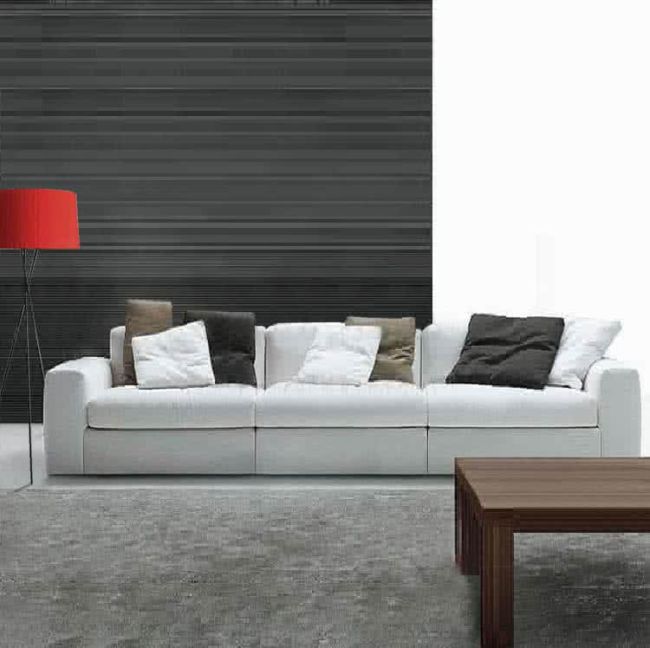 Lucca Fabric Feather Down Sofa - 3 seater