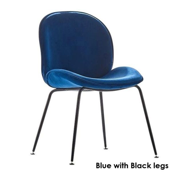 Luxurious Beetle Velvet Dining Chair with Metal Legs