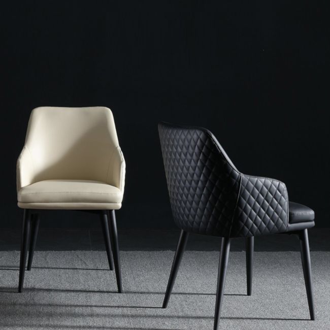 Michel Leather Upholstered Dining Armchair