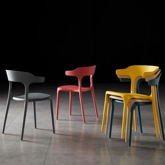 Miko Contemporary Stacking Plastic Armless Chairs