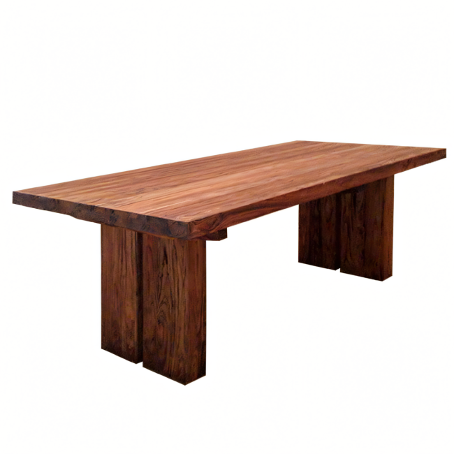 Modern Rustic Recycled Solid Elm Wood Dining Table
