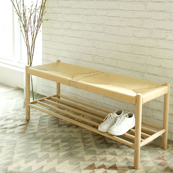 Otakar Solid Oak Wood Shoe Rack Bench