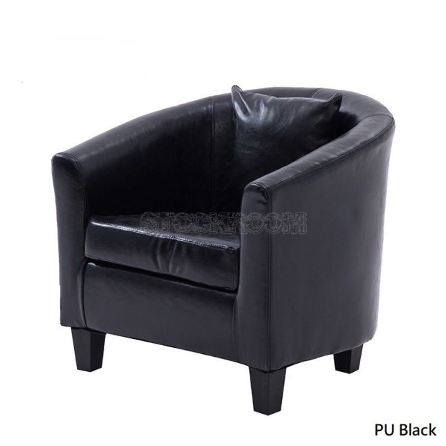 Panika Style Barrel Chair Tub Club Armrest Faux Leather/ Fabric