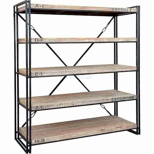  Manhattan Vintage Industrial Style Solid Wood Bookshelves by Stockroom