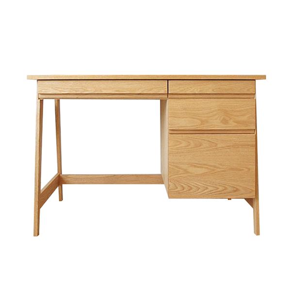 Placido Solid Oak Wood Desk with 4 Drawers 