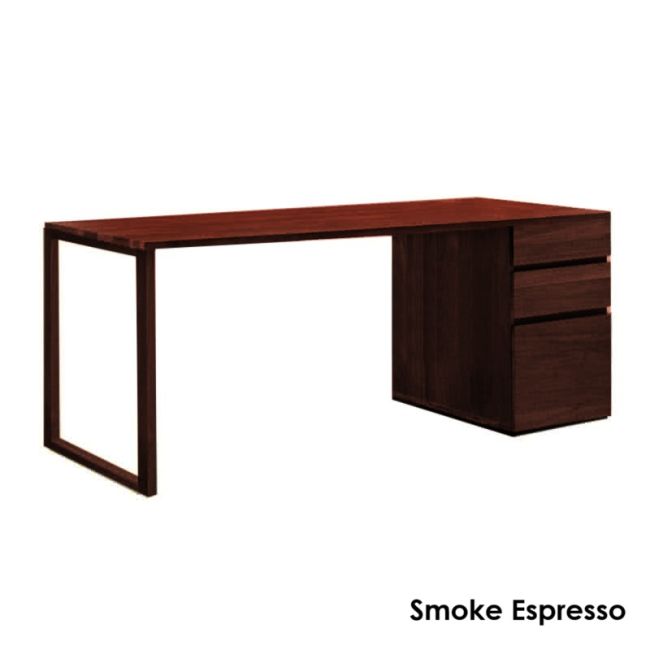Rayford Solid Oak Wood Working Desk With Drawers