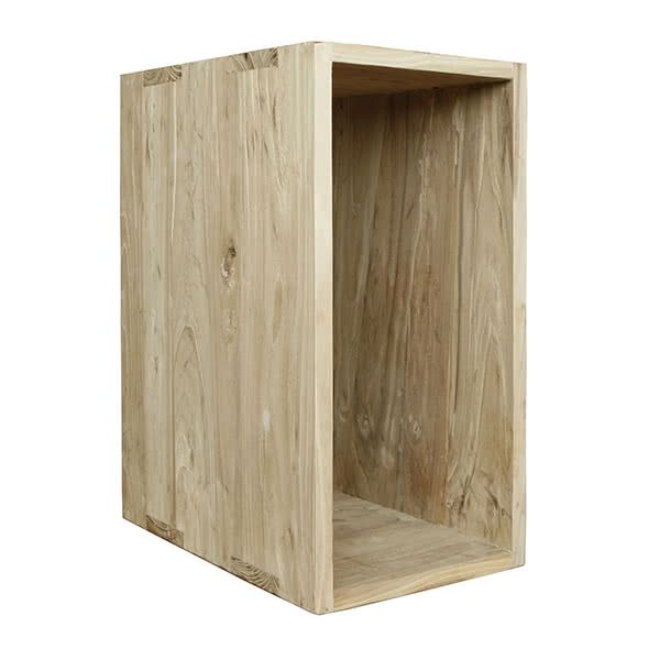 Solid Recycled Elm Wood Storage Cube / Side Table - Small