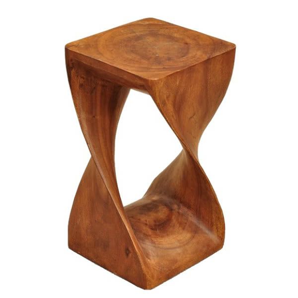 Solid Wood Twisted Stool / Side Table