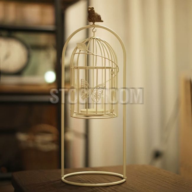 Sparrow birdcage candle stand