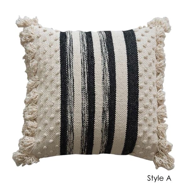Strip Knit Decorative Cushion