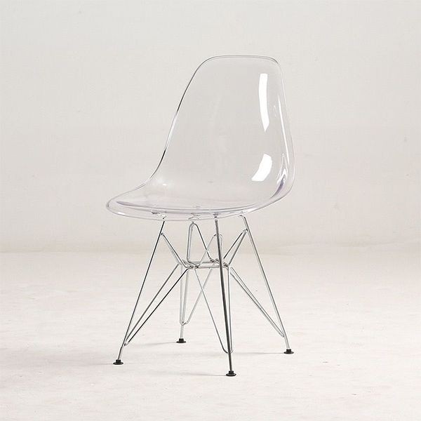 Charles Eames DSR Style Dining Chair - Transparent (Set of 2)