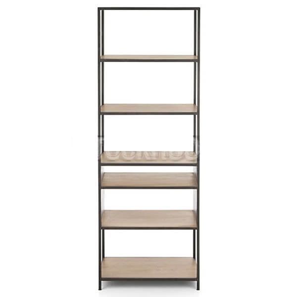 TAD Vintage Industrial Style Solid Wood Loft Bookshelf - Open