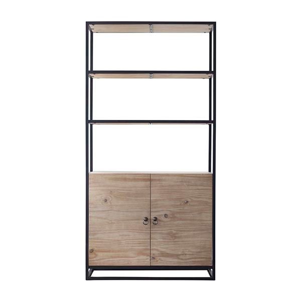 TAD Vintage Industrial Style Solid Wood Loft Bookshelf