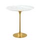 Tulip Style Marble Side Table With Brass Base