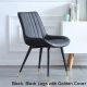 Hille PU Leather Upholstered Dining Chair With Metal Legs