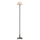 Aria Candlestick Black Floor Lamp With White Linen Shade