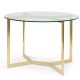 Bolster Round Glass Dining Table - Gold Base