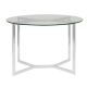 Bolster Round Glass Dining Table - Silver Base