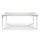 Bolster Glass Rectangle Dining Table - Silver Base
