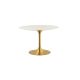 Eero Saarinen Tulip Style Round Coffee Table With Brass Base - Marble