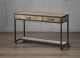 Lomita Industrial Console Table with wheels